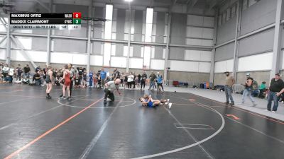 69-72.2 lbs Champ. Round 1 - Maddix Clairmont, Grangeville Youth Wrestling Club vs Maximus Ortiz, Washington