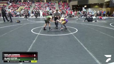 90 lbs Cons. Round 2 - Blake Koster, Hoxie Kids Wrestling Club vs Raylan Conness, WaKeeney Wrestling Club