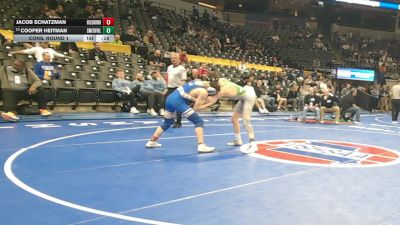 132 Class 3 lbs Cons. Round 1 - Cooper Heitman, Smithville vs Jacob Schatzman, Hillsboro