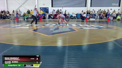 133 lbs Champ. Round 2 - Sean Rinebolt, Shenandoah University vs Daniel Barra, York (PA)