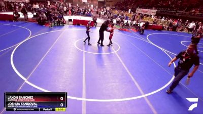 87 lbs Quarterfinal - Jaxon Sanchez, Hawkeye Wrestling Club vs Joshua Sandoval, Anderson Youth Wrestling