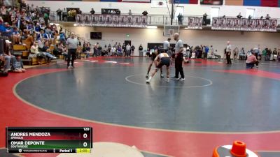 120 lbs Semifinal - Andres Mendoza, Sprague vs Omar Deponte, Southridge