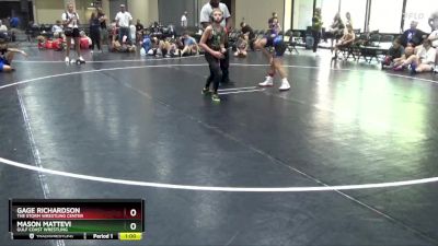 85 lbs Round 2 - Gage Richardson, The Storm Wrestling Center vs Mason Mattevi, Gulf Coast Wrestling