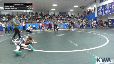 52-55 lbs Consolation - Brody Boyd, Team Tulsa Wrestling Club vs Owden Fowler, Chandler Takedown Club