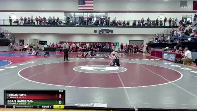 132 lbs Round 1 (16 Team) - HOGAN SIMS, Commerce Hs vs Egan Hadelman, St Francis School