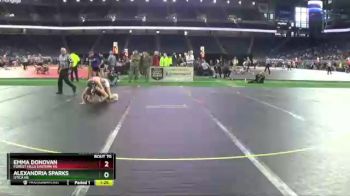 Girls - 125 lbs Champ. Round 1 - Emma Donovan, Forest Hills Eastern HS vs Alexandria Sparks, Utica HS