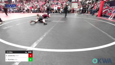 73-76 lbs Semifinal - Kolby Sweeney, Grover Rains Wrestling Club vs Liam Dyches, IRONMEN Wrestling Club