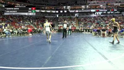 1A-120 lbs Cons. Round 2 - Joe Hackett, Columbus Catholic vs Quentin Smith, Hinton