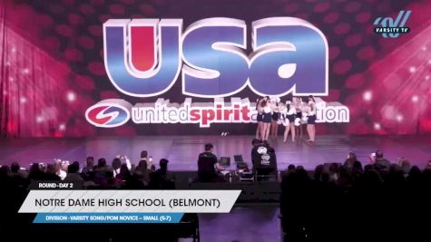 Notre Dame High School (Belmont) - Varsity Song/Pom Novice -- Small (5-7) [2023 Varsity Song/Pom Novice -- Small (5-7) Day 2] 2023 USA Spirit & Junior Nationals/Collegiate Championships