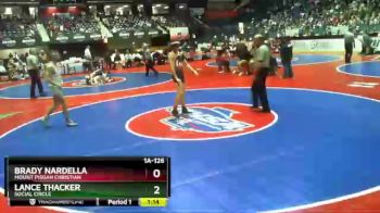 1 lbs 1st Place Match - Brady Nardella, Mount Pisgah Christian vs Lance Thacker, Social Circle