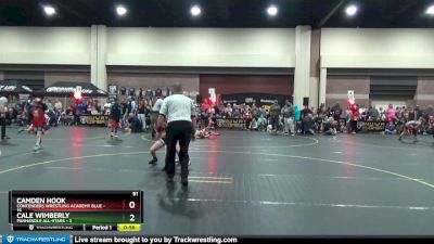 91 lbs Round 1 (6 Team) - Camden Hook, Contenders Wrestling Academy Blue vs Cale Wimberly, Panhandle All-Stars