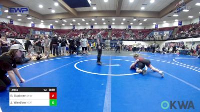 46 lbs Consi Of 16 #1 - Brylen Buckner, Weatherford Youth Wrestling vs Jacob Wardlow, Heat