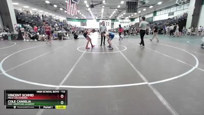 113 lbs Cons. Semi - Vincent Schmid, Mille Lacs Raiders vs Cole Caniglia, MWC Wrestling Academy