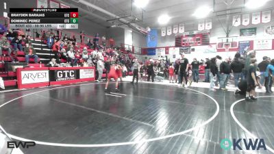 88-96 lbs Consolation - Brayden Barajas, Grove Takedown Club vs Dominec Perez, Grove Takedown Club