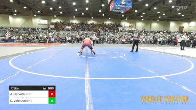 175 lbs Consi Of 32 #1 - Alex Berwick, Westview vs Carlos Valenzuela, Nevada Elite