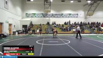 133 lbs Cons. Semi - Devin Martinez, Rio Hondo vs Derrek Alcantar, Bakersfield College