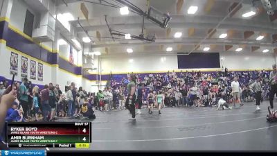 50 lbs 2nd Place Match - Amir Burnham, James Island Youth Wrestling C vs Ryker Boyd, James Island Youth Wrestling C