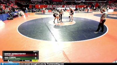 3A 165 lbs Cons. Round 3 - Dmitry Derbedyenyev, Highland Park vs Max Corral, Joliet (Catholic Academy)