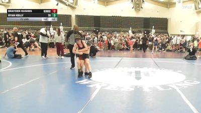 72 lbs Rr Rnd 1 - Brayden Hughes, RedNose Wrestling School - K3 vs Ryan Kelly, Triumph Trained K3