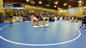 215 lbs Quarterfinal - Wes Burford, Oakdale vs Daniel DeVries, Arroyo Grande