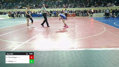 94 lbs Quarterfinal - Kolten Terwilliger, Vinita Junior High vs Caleb Kelley, Salina Wrestling Club