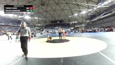 Girls 3A 120 lbs Cons. Round 4 - Abigail Gamm, Snohomish (Girls) vs Malaya Knighton, Timberline (Girls)