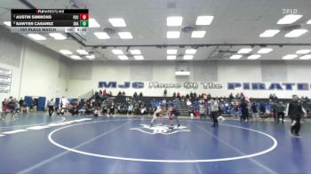 165 lbs 1st Place Match - Austin Simmons, Fresno City College vs Sawyer Casarez, Shasta College