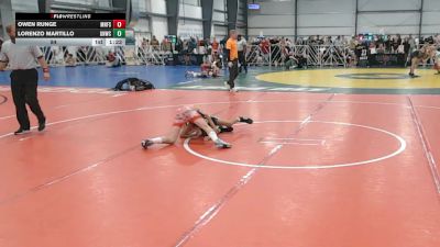 84 lbs Round 4 - 1:30pm Friday - Owen Runge, Minnesota Funky Singlets vs Lorenzo Martillo, Great Neck W.C.