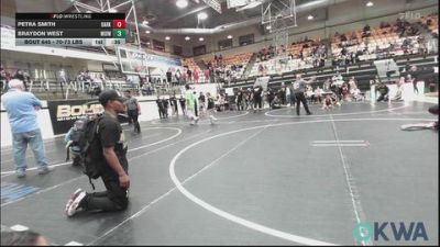 70-73 lbs Rr Rnd 4 - Petra Smith, Darko Valley Wolf Pack vs Braydon West, Midwest City Bombers Youth Wrestling Club