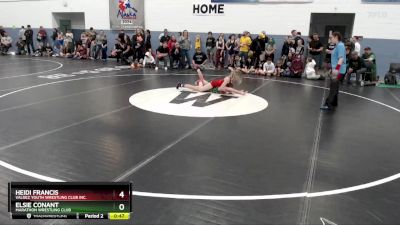 115 lbs Quarterfinal - Heidi Francis, Valdez Youth Wrestling Club Inc. vs Elsie Conant, Marathon Wrestling Club