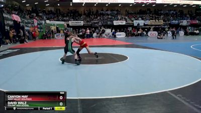 103 lbs Quarterfinal - Canyon May, West Valley Wolfpack vs David Walz, Colony High School