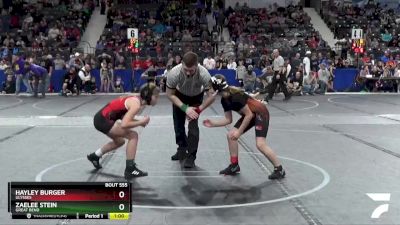 90 lbs Cons. Semi - Hayley Burger, Ulysses vs Zaelee Stein, Great Bend