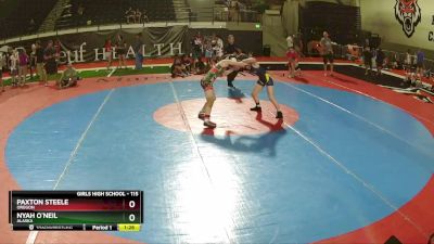 115 lbs Quarterfinal - Nyah O`Neil, Alaska vs Paxton Steele, Oregon