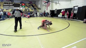 96 lbs 5th Place - Madelyn Lindly, Jay Junior High vs Elizabeth Lential, GRAVETTE