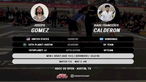 Joseph Gomez vs Isaih Francesco Calderon 2024 ADCC Austin Open