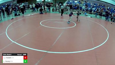 14U Boys - 84 lbs Cons. Round 1 - Logan Young, Missouri vs Jacob Haslett, Lapeer Wrestling Club