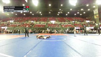 113 lbs Round 3 - Owen Wegner, Montana Disciples vs Tristin Rogers, Mizfits (Libby)
