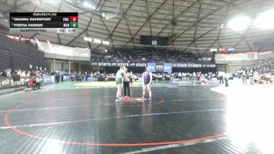 Girls 4A 155 lbs Quarterfinal - Portia Harker, Richland (Girls) vs DeAnna Davenport, Puyallup (Girls)