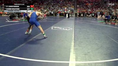 1A-157 lbs Champ. Round 2 - Ty Christensen, Don Bosco vs Cohen Wolford, Wapello
