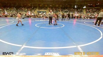 64 lbs Consi Of 16 #2 - Ky Kemble, Ponca City Wildcat Wrestling vs Chevy Plank, Maize Wrestling Club