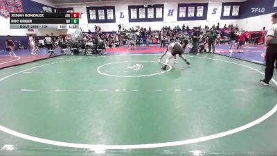 134 lbs Cons. Round 5 - Roc Greer, Murrieta Valley vs Josiah Gonzalez, ASG