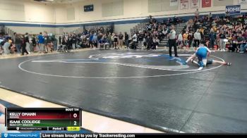 145 lbs Champ. Round 2 - Isaak Coolidge, Rush City-Braham vs Kelly Omann, Rogers