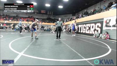 119 lbs Consolation - Stran Fincher, Plainview Youth Wrestling Club vs Victor Morales, CacheWrestlingClub