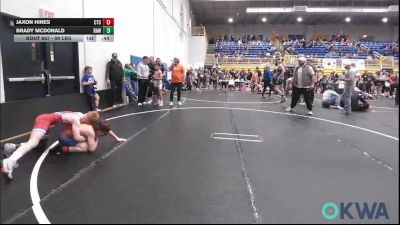 90 lbs 3rd Place - Jaxon Hines, Comanche Takedown Club vs Brady McDonald, Raw Wrestling Club