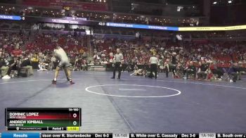 1A-160 lbs Quarterfinal - Andrew Kimball, Don Bosco vs Dominic Lopez, New London