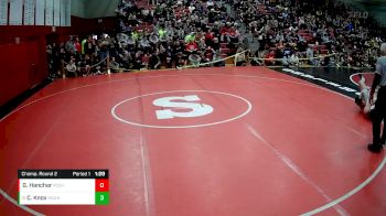 215 lbs Champ. Round 2 - Carter Knox, Marion Center Area Hs vs Gaius Hanchar, Central Catholic HS (Pittsburgh)