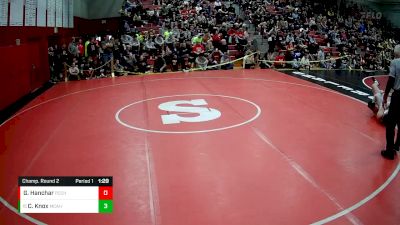 215 lbs Champ. Round 2 - Carter Knox, Marion Center Area Hs vs Gaius Hanchar, Central Catholic HS (Pittsburgh)