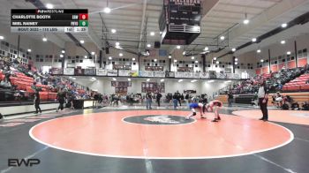 110 lbs Round Of 16 - Charlotte Booth, Sperry HS Girls vs Miel Rainey, Pryor MS Girls