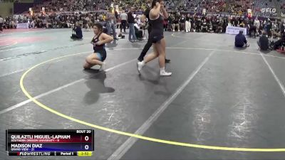 160 lbs Semis & 3rd Wb (16 Team) - Quilaztli Miguel-Lapham, Southern Oregon University vs Madison Diaz, Grand View