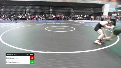 132 lbs Round Of 32 - Benjamin Kohler, Wasatch vs Ryder Sprague, West Linn